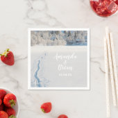 冬の結婚式の雪スキー場風景を追跡 スタンダードカクテルナプキン (インサイチュ)