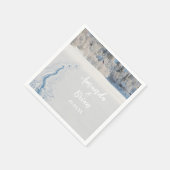 冬の結婚式の雪スキー場風景を追跡 スタンダードカクテルナプキン (角)