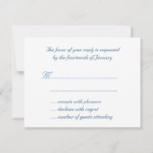 冬の結婚式の雪片の応答カード 出欠カード (裏面)