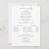 冬の結婚式の霜の果実の儀式プログラム (裏面)