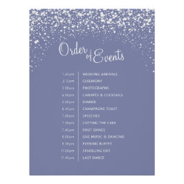 冬の結婚式の青い灰色の雪の空のイベントの順序 ポスター