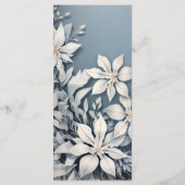 冬の結婚式の青と白結婚のメニュー メニュー (裏面)