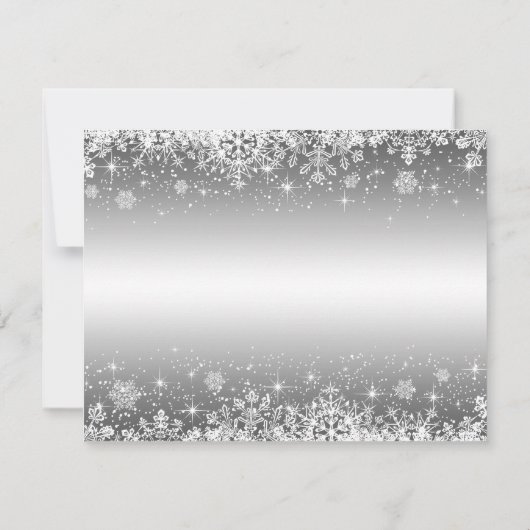 冬の結婚式は日付の招待を保存する 案内状 (裏面)