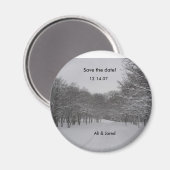 冬の結婚式は日付の磁石を保存 マグネット (正面/裏面)