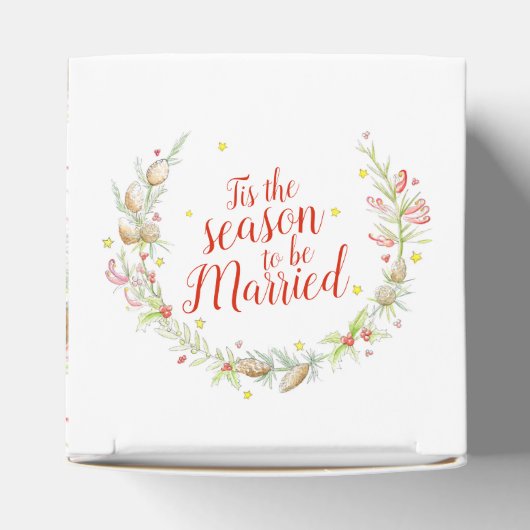 冬の結婚式は、季節の水の色の果実 フェイバーボックス (上部)