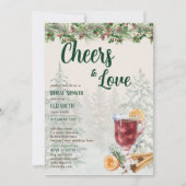 冬の結婚式を愛するLeahGミュールワイン応援 招待状 (正面)