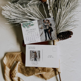 冬の結婚式カレンダー日付はがきを保存 ポストカード