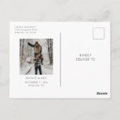 冬の結婚式カレンダー日付はがきを保存 ポストカード (裏面)