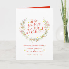 冬の結婚式コーン赤い果実の星水色 プログラム