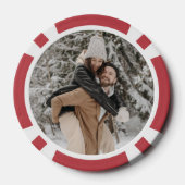 冬の結婚式コーン赤い果実の星水色 ポーカーチップ (裏面)