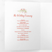 冬の結婚式コーン赤い果実の水色の写真 三つ折りプログラム (内部最初)