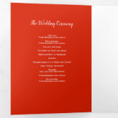 冬の結婚式コーン赤い果実の水色の写真 三つ折りプログラム (内部最初)