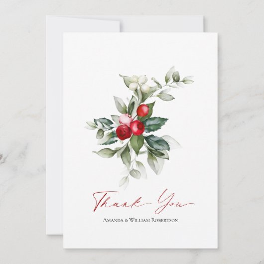 冬の結婚式サンキューカードとフェスティバルTouch セーブザデート (裏面)