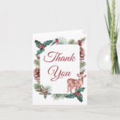 冬の結婚式サンキュークリスマスディアーフローラ カード (正面)