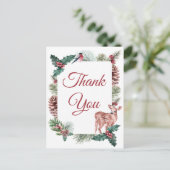 冬の結婚式サンキュークリスマスディアーフローラ ポストカード (スタンド正面)