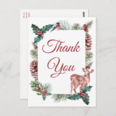 冬の結婚式サンキュークリスマスディアーフローラ ポストカード (正面/裏面)
