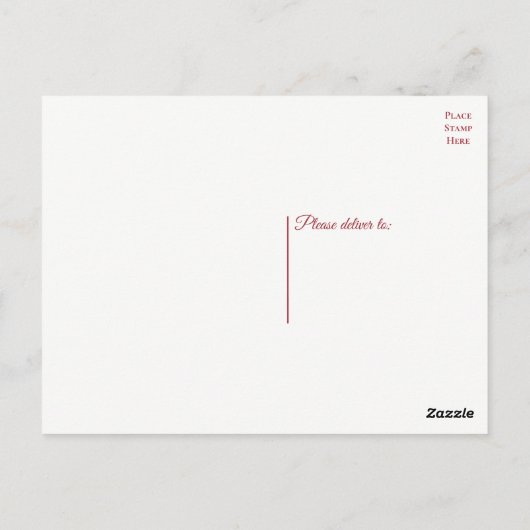 冬の結婚式サンキュークリスマスディアーフローラ ポストカード (裏面)