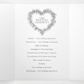 冬の結婚式ダークグレーのヤドリギ植物学 三つ折りプログラム (内部中)