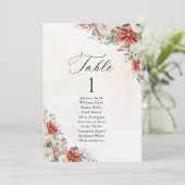 冬の結婚式テーブル席次表カード (スタンド正面)