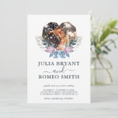 冬の結婚式ハートシェイプフォト招待状 招待状 (スタンド正面)