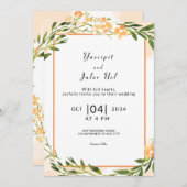 冬の結婚式パーティーカード招待状カードテンプレート 招待状 (正面/裏面)