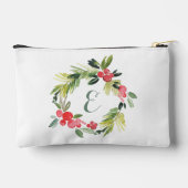 冬の結婚式フローラ水の色リース |モノグラム アクセサリーポーチ (裏面)