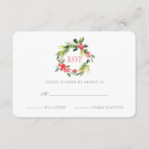 冬の結婚式フローラ水の色リース | RSVP