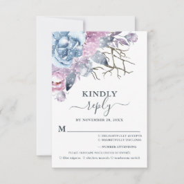 冬の結婚式フローラ雪の食事の選択 出欠カード