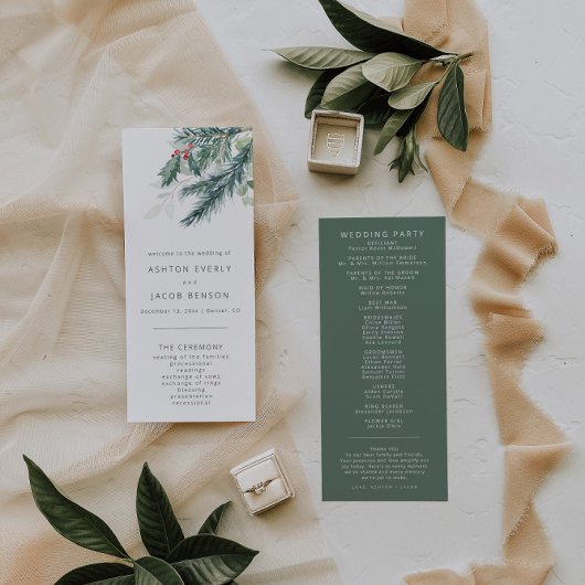 冬の結婚式プログラム，休日の結婚文房具