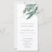 冬の結婚式プログラム，休日の結婚文房具 (正面)