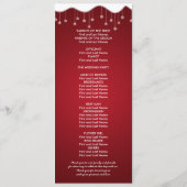 冬の結婚式プログラム 雪の結晶装飾 赤 プログラム (裏面)