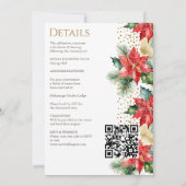 冬の結婚式ポインセチア金ゴールドすべて1つのテンプレート 招待状 (裏面)