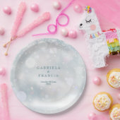 冬の結婚式モダンの雪エレガント片 ペーパープレート (パーティー)