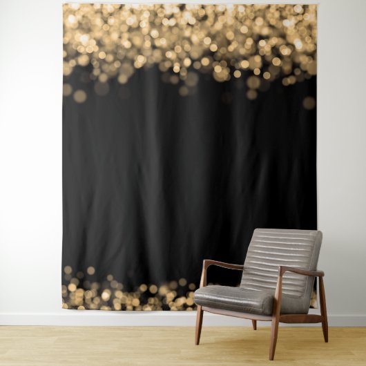 冬の結婚式写真用背景 ゴールドライト タペストリー (インサイチュ)