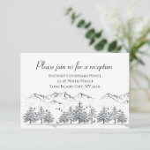 冬の結婚式場の山々と木々たち 自然 招待状 (スタンド正面)