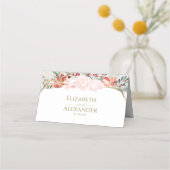 冬の結婚式座席表金箔ウォーターカラーフローラ プレイスカード (裏面)