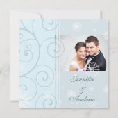 冬の結婚式招待状のフォトカード 招待状 (裏面)