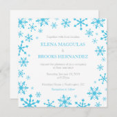 冬の結婚式招待状の雪の結晶 招待状 (正面/裏面)