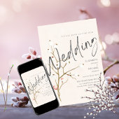 冬の結婚式招待状ウィロープリントまたはデジタル 招待状