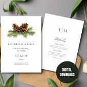 冬の結婚式招待状ミニマリストの結婚クリスマス 招待状