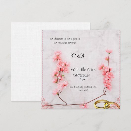 冬の結婚式招待状 招待状 (正面/裏面)