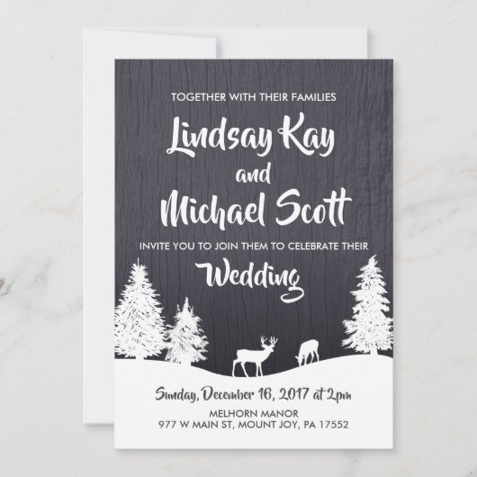 冬の結婚式招待状 招待状 (正面)