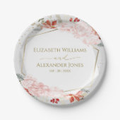 冬の結婚式紙プレートギルドウォーターカラー ペーパープレート (正面)