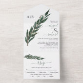 冬の結婚式葉のユーカリ枝 オールインワン招待状 (内側)