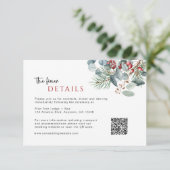 冬の結婚式詳細エンクロージャカードQRコード エンクロージャーカード (スタンド正面)
