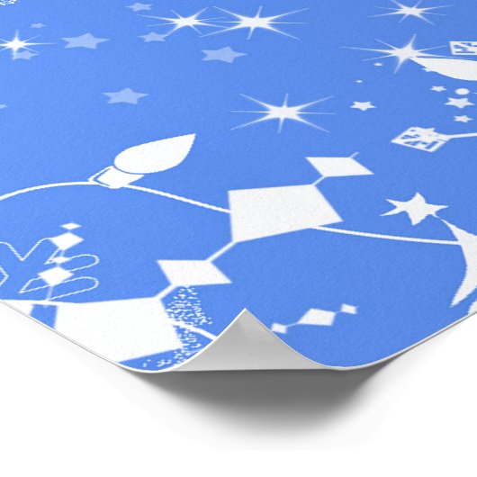 冬の結婚式、カスタムウェディングウェルカムポスター ポスター (角)