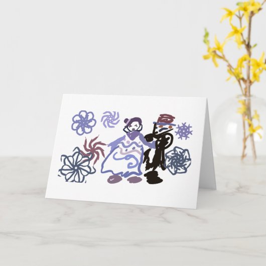 冬の結婚式 カード (黄色い花)