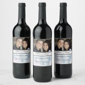 冬の結婚式、クリスマス、雪カスタム片、雪 ワインラベル (ボトル)