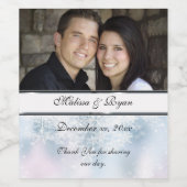 冬の結婚式、クリスマス、雪カスタム片、雪 ワインラベル (シングルラベル)