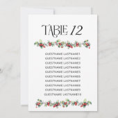 冬の結婚式 ホリーテーブルナンバー 席次表 (裏面)